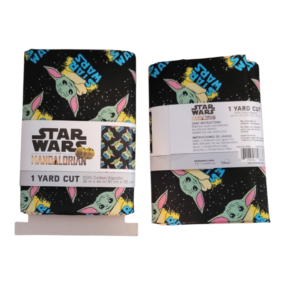 Disney Star Wars Fabric with Colorful Accents 1 cut yard set of 2